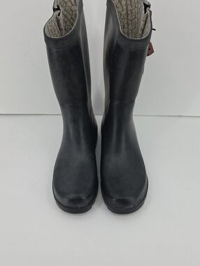 chooka Black Tall Women's Rain Boots with Patterned Lining